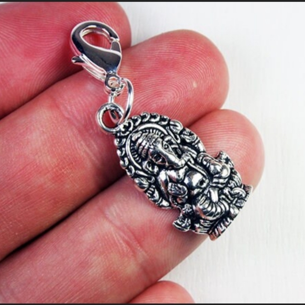 Clip On elephant ganesh Krishna charms Hindu charms bracelet pendant